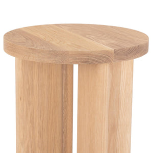 Fraya Round White Oak Side Table - Live From Detroit™