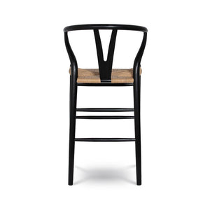 Frida Counter Stool - Black with Natural Seat