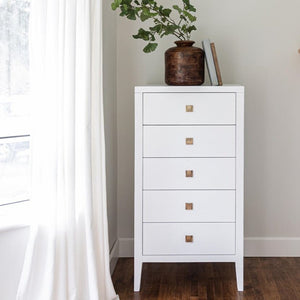 Hara 5 Drawer Tall Dresser - White - Style In Form