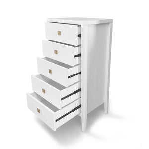 Hara 5 Drawer Tall Dresser - White - Style In Form