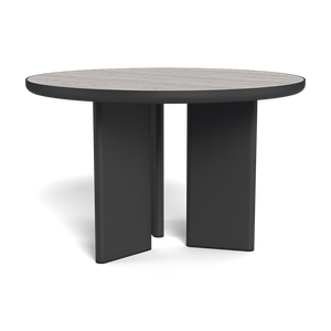 Moab 48" Round Dining Table (Aluminum Bronze / Travertine Dark Grey)