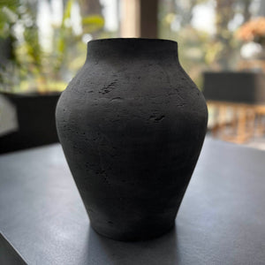 Concrete Hourglass Side Table - Black
