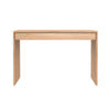 compact oak office desk with push open drawer