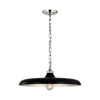 18 inch Polished Nickel Pendant Ceiling Light in Aged Iron, Medium