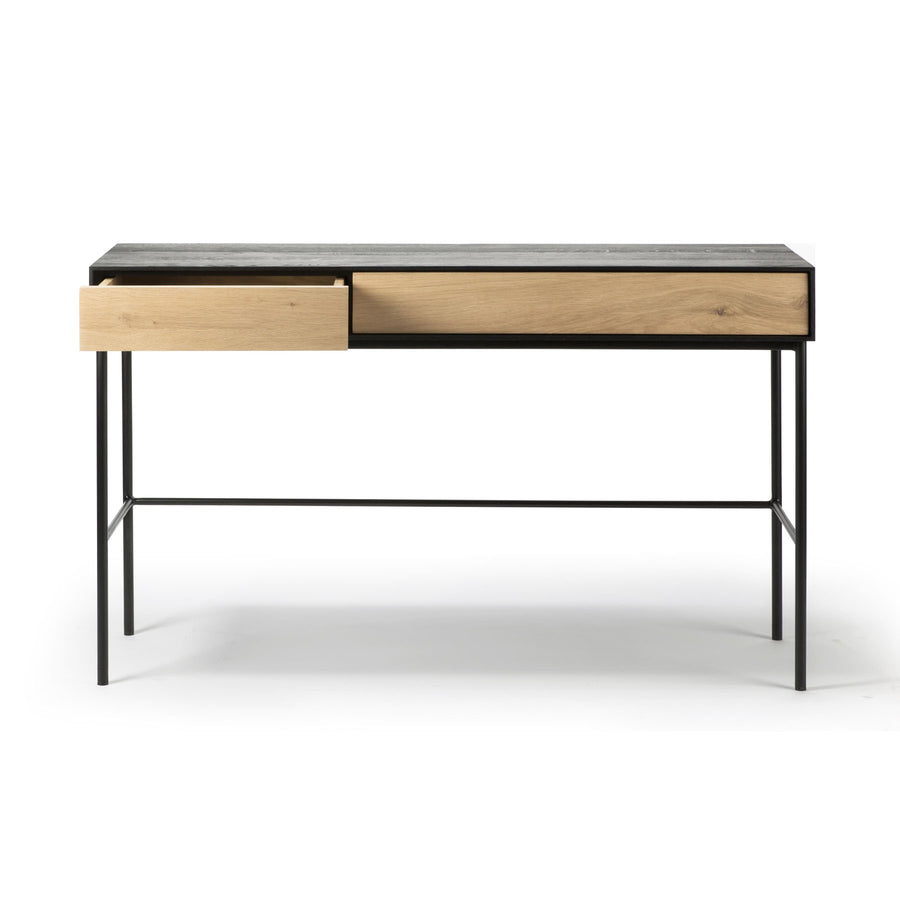 Minimal design oak office desk with drawers