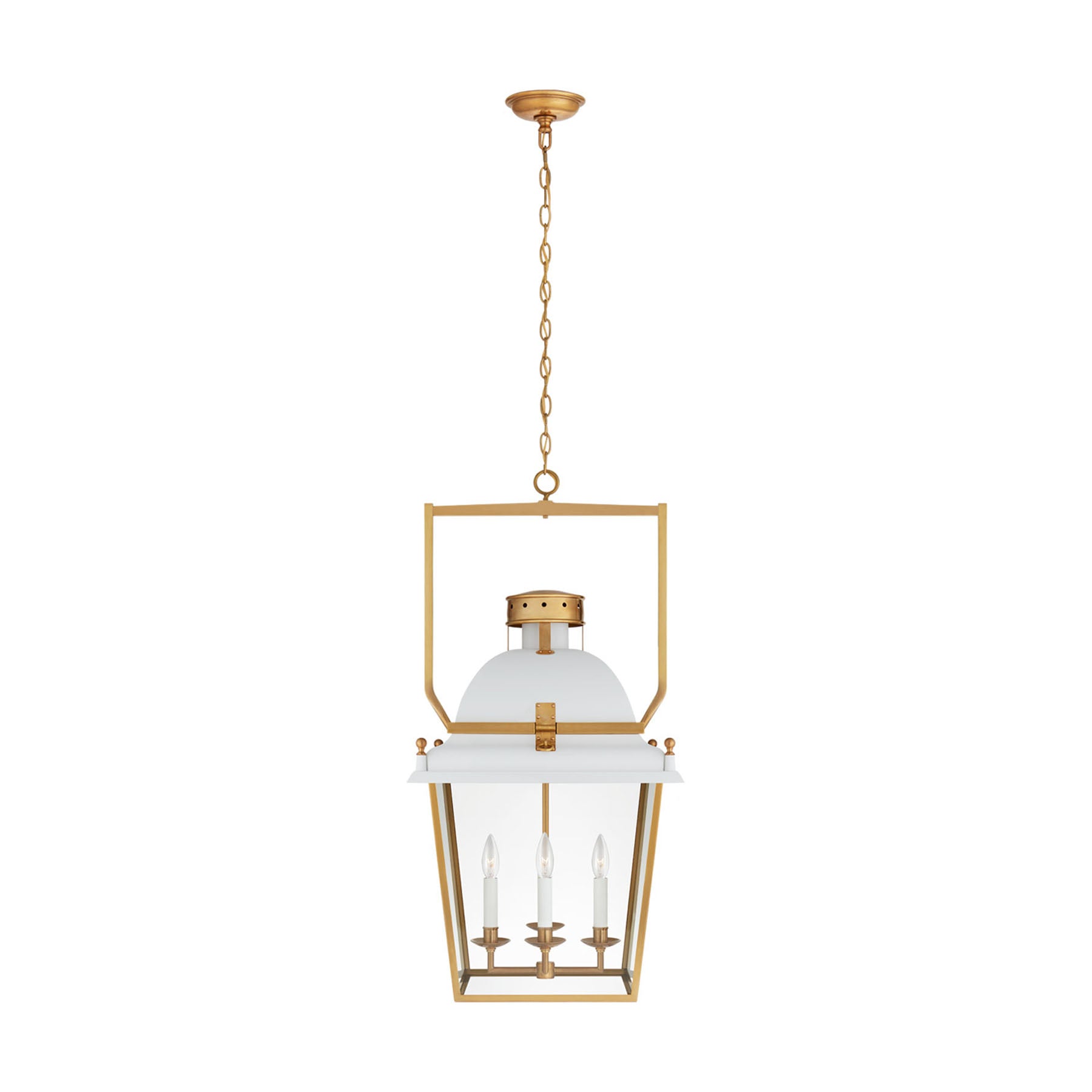 4 Light 19 inch Matte Black and Antique-Burnished Brass Lantern Pendant Ceiling Light, Medium