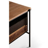 minimalistic teak office desk with storage