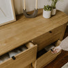 modern six-drawer dresser made from solid oak wood