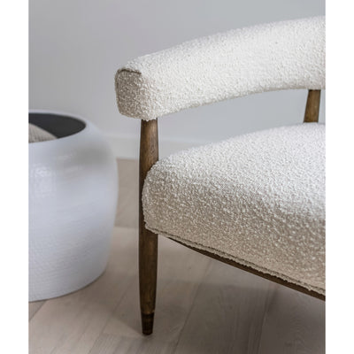 Accent chair with cozy boucle fabric