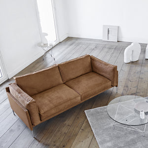 Slimline Leather Sofa