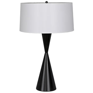 Noble Table Lamp with Shade, Black Steel