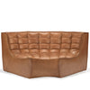 Jacques - Rounded Leather Corner Seat - Old Saddle  {N701}