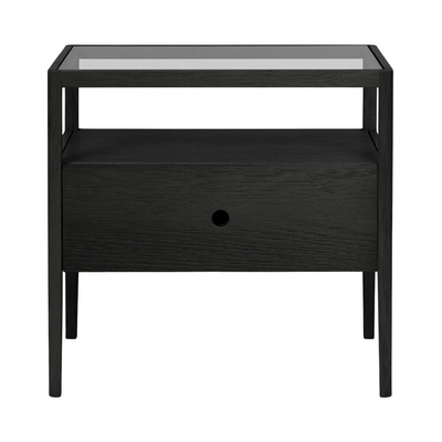 Oak Spindle Bedside Table – Black