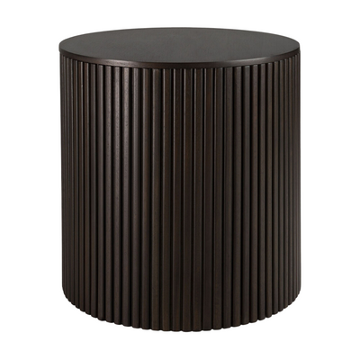 Mahogany Roller Max Round Side Table – Dark Brown