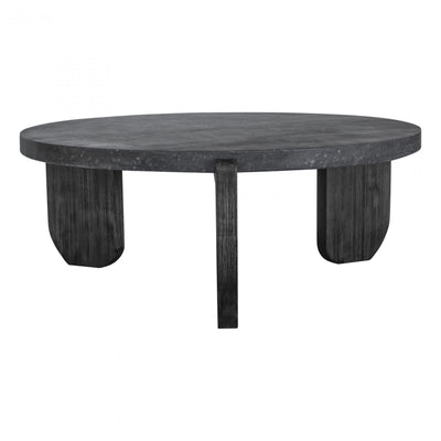 modern dark concrete dining table