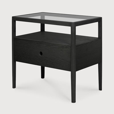 Oak Spindle black bedside table